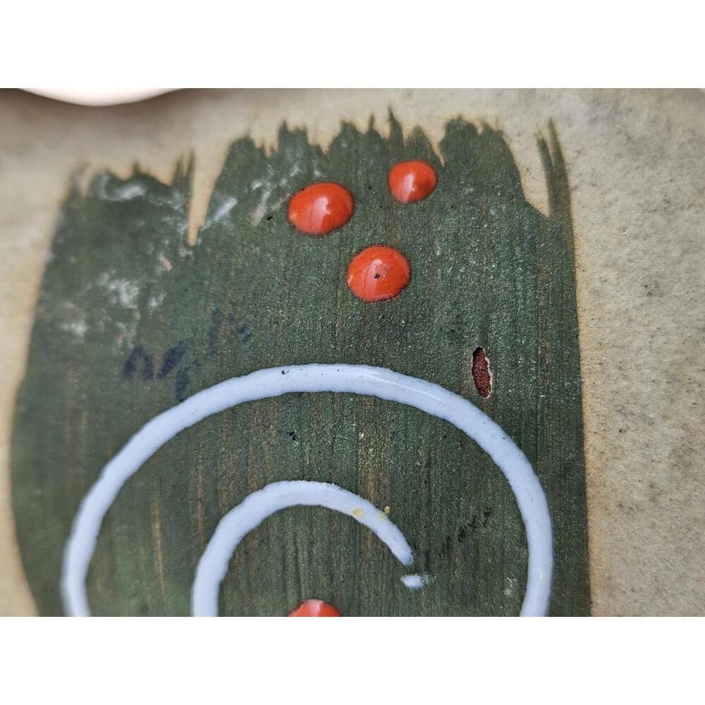 Vintage Folk Art Pottery Mug Mexican Terracotta Handpainted Swirl Rustic Decor - Picture 7 of 9